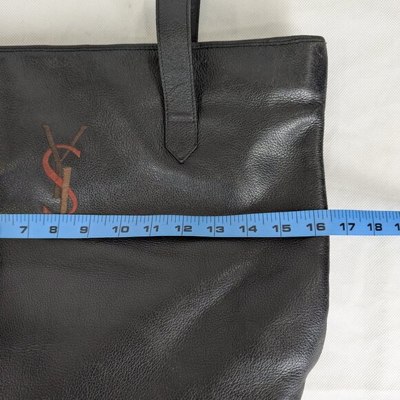 YSL Saint Laurent Shopping Tote Black Leather Handbag - Picture 14 of 16
